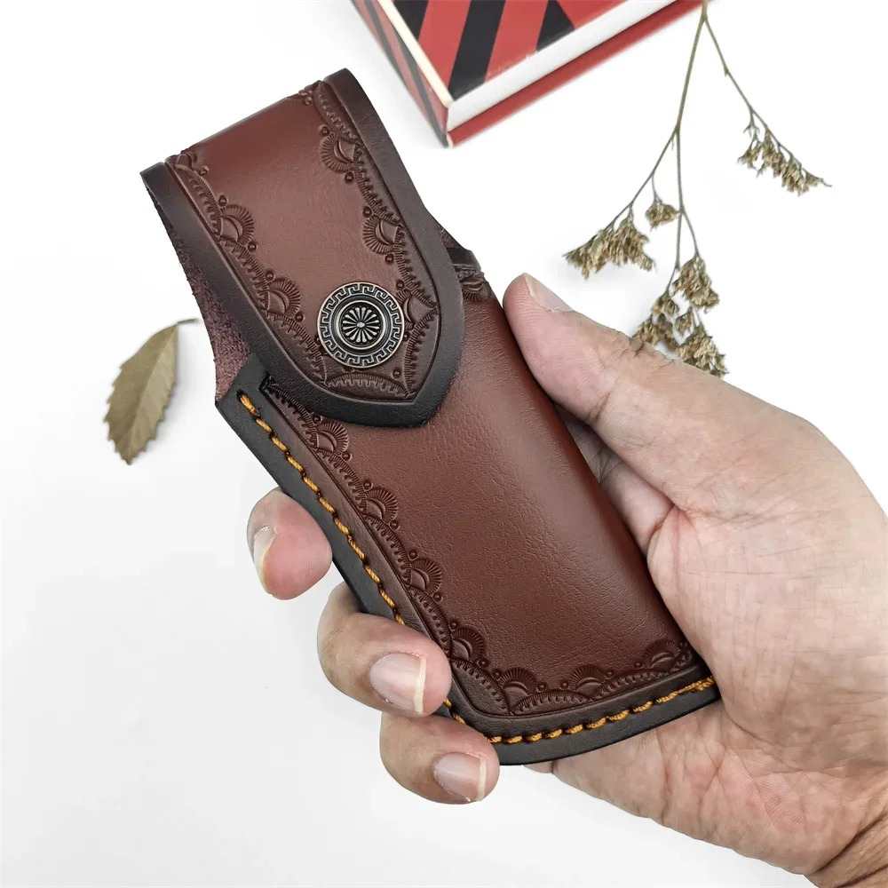 브라운 엠보싱 가죽 나이프 스티치 정품 소가죽 나이프  - Edc Carry Belt Leather 리뷰 및 가격