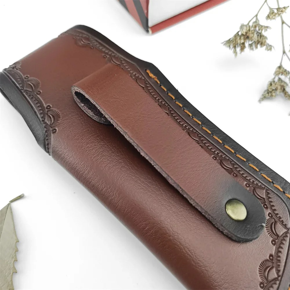 브라운 엠보싱 가죽 나이프 스티치 정품 소가죽 나이프  - Edc Carry Belt Leather 리뷰 및 가격